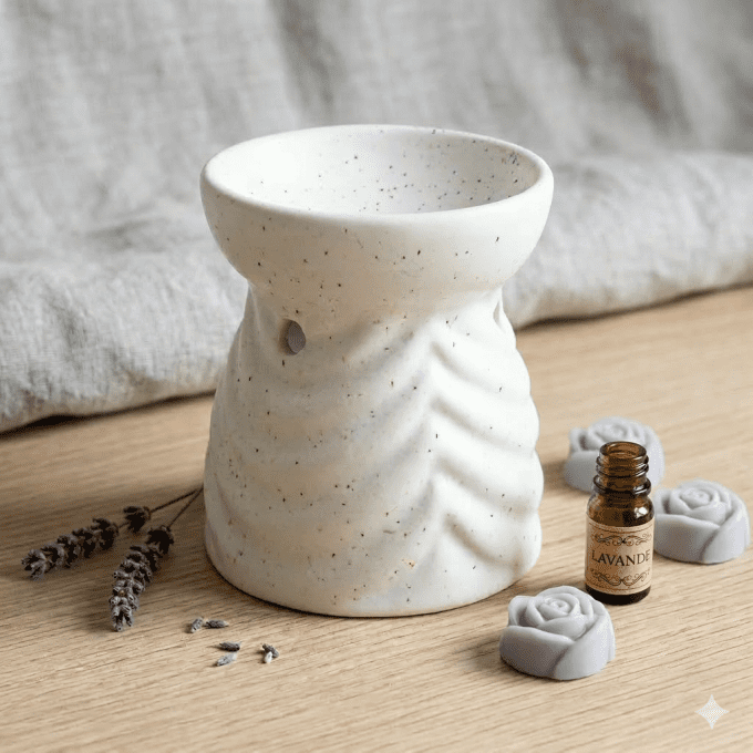 Brûleur à Huile Géometrique - Ivoire